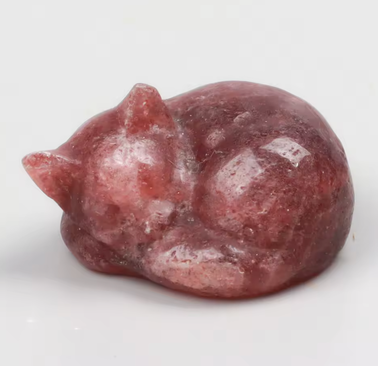 Crystal Sleeping Cat Statue - Witchy wonder