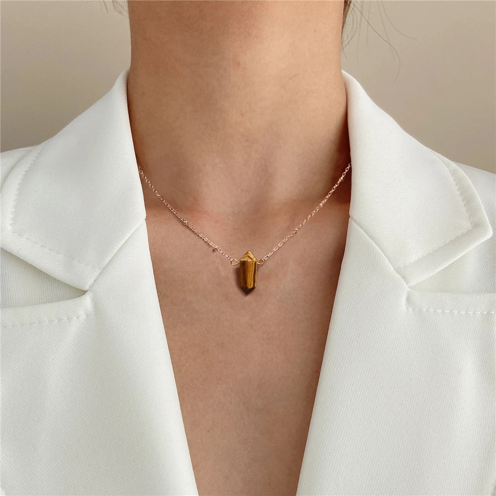 Crystal Hexagon Gold Necklaces - Witchy wonder