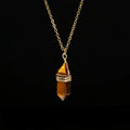 Crystal Hexagon Wire Wrap Gold Necklaces - Witchy wonder
