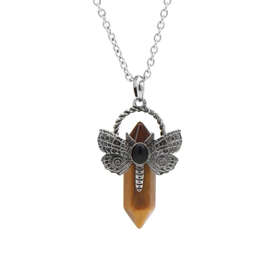 Moth Crystal Necklace - Witchy wonder