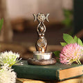 Goddess Triple Moon Candle Holder - Witchy wonder