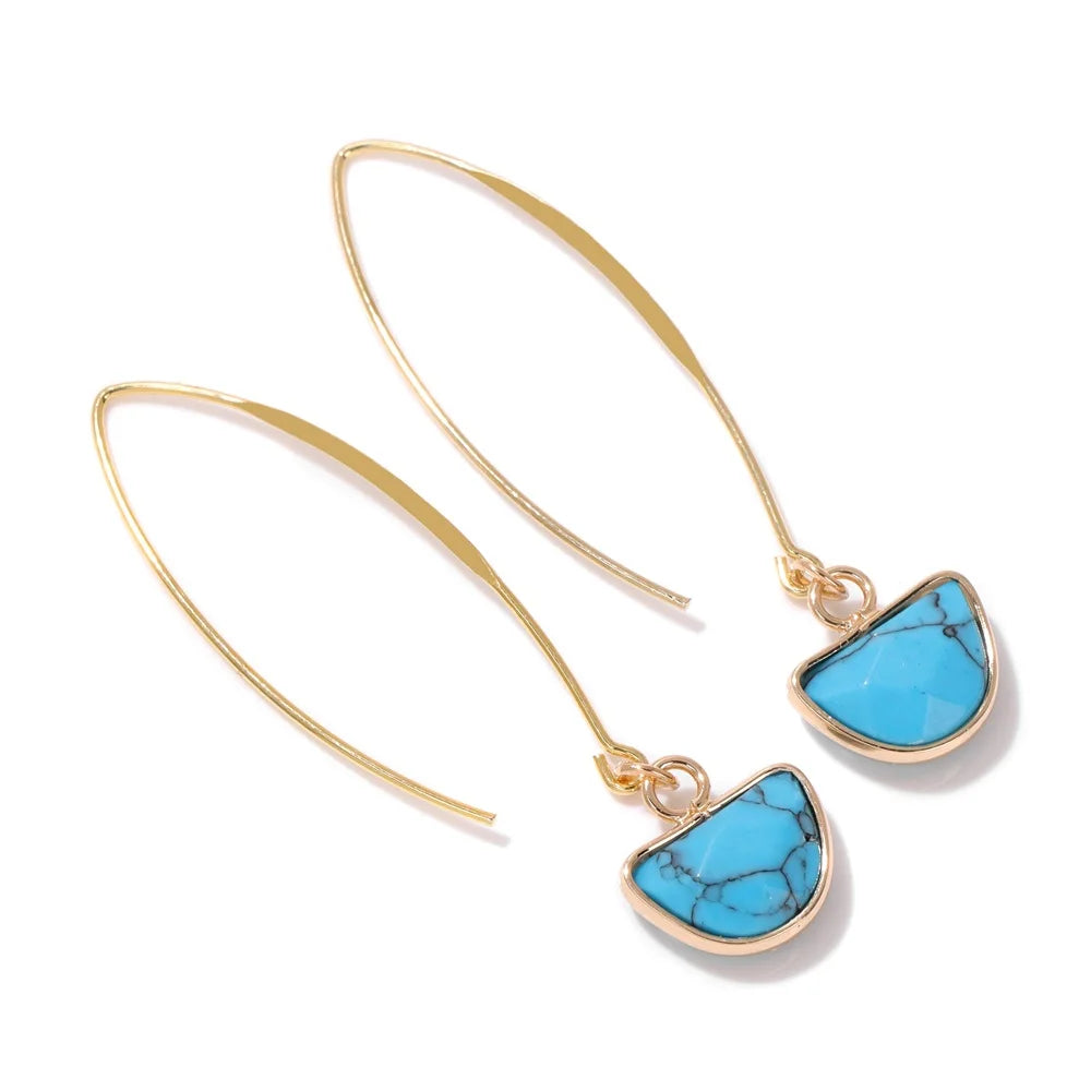 Crystal Faceted Teardrop Gold Earrings - Witchy wonder