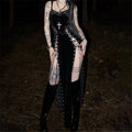 Velvet High Split Cross Dress - Witchy wonder