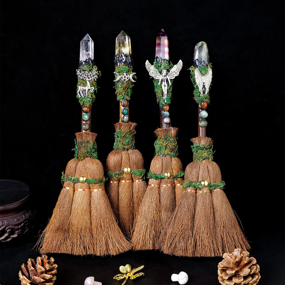 Crystal Charm Brooms - Witchy wonder