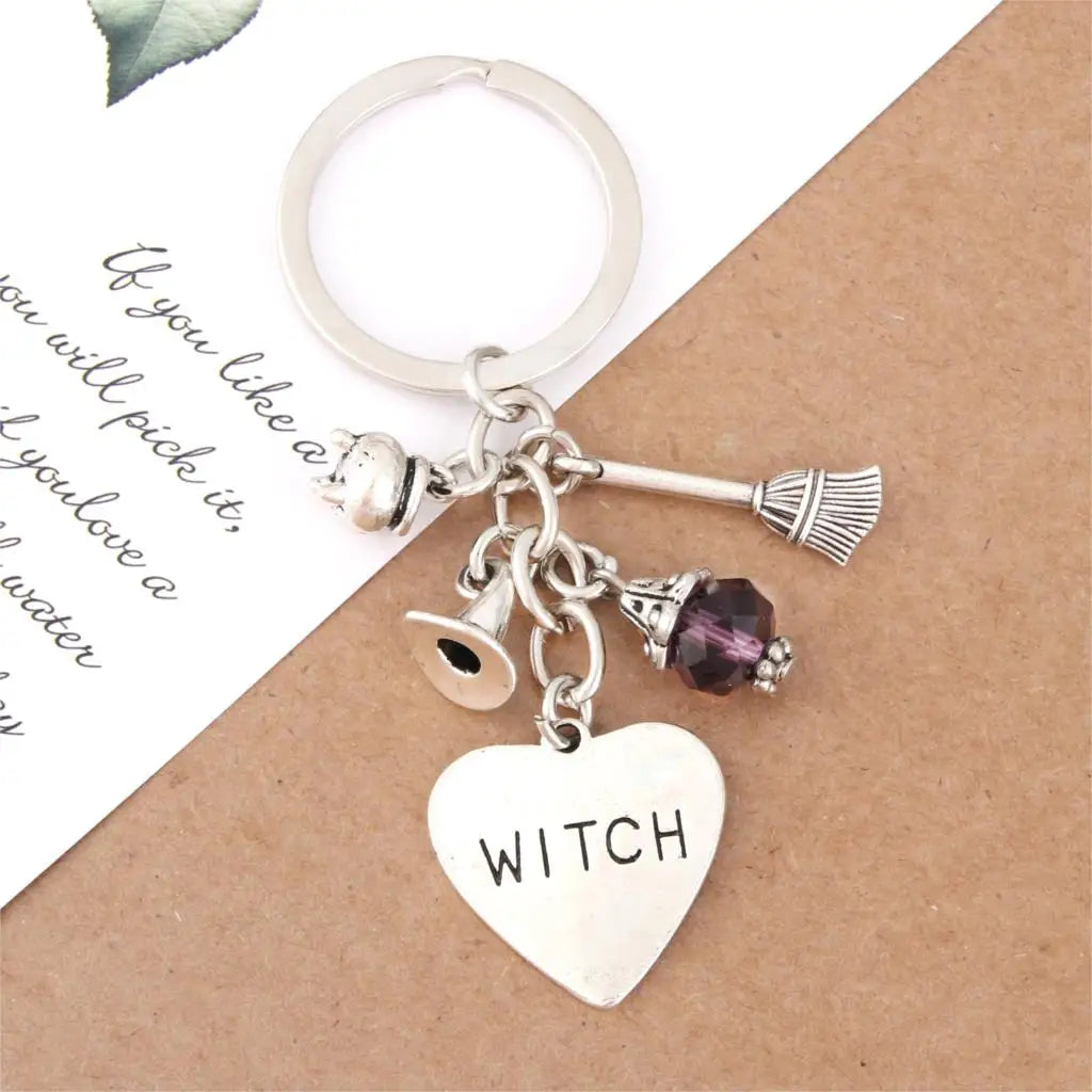 Witch Heart Charm Keychain - Witchy wonder