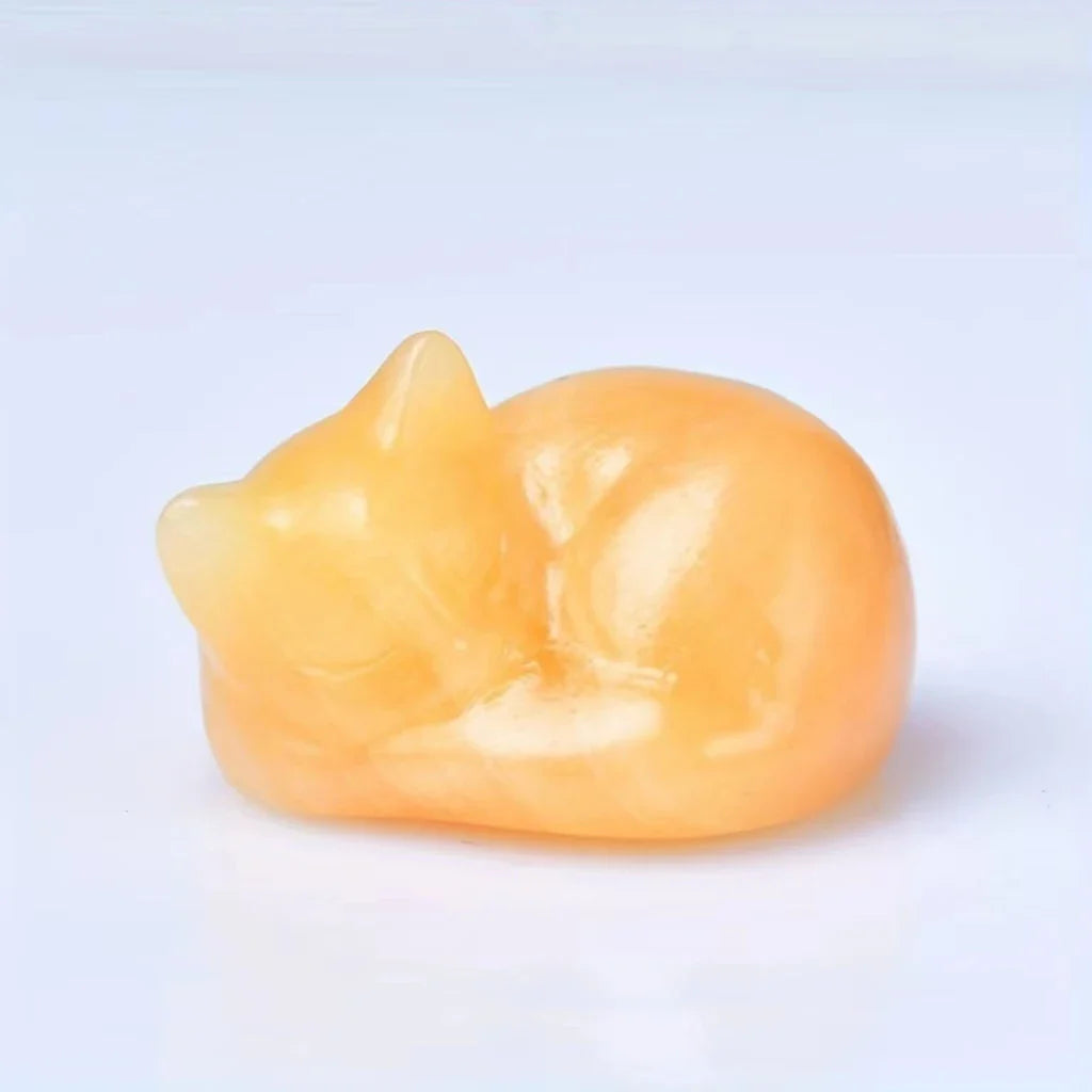Crystal Sleeping Cat Statue - Witchy wonder