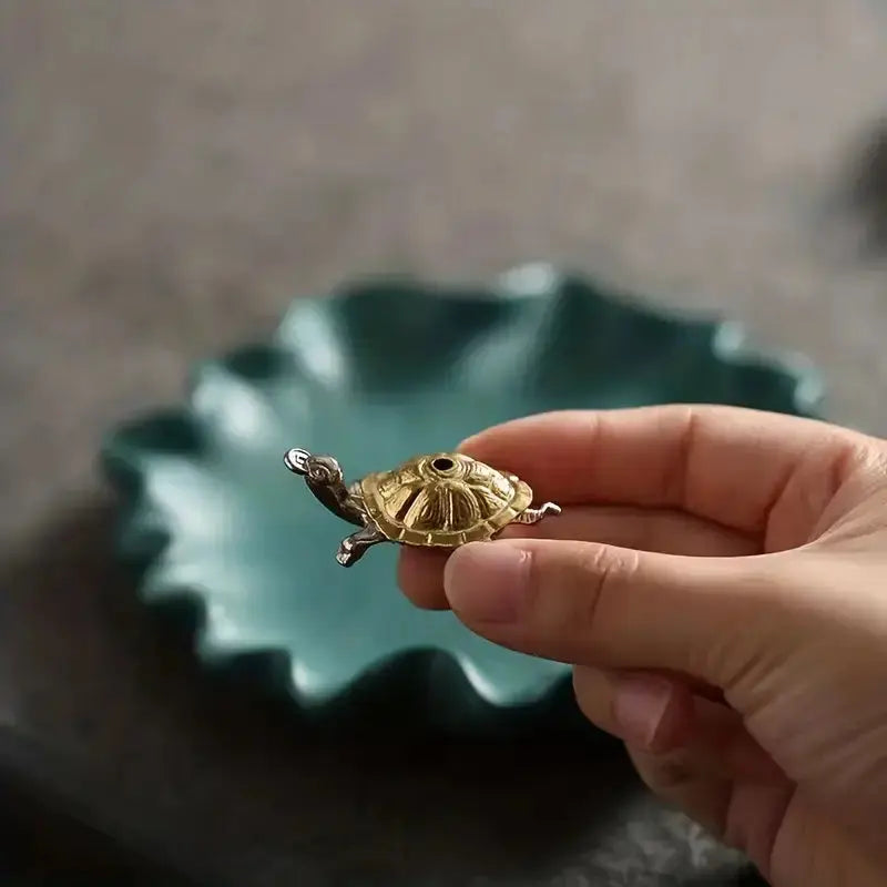 Turtle Mini Incense Holder Bronze/Copper Unique Piece - Witchy wonder