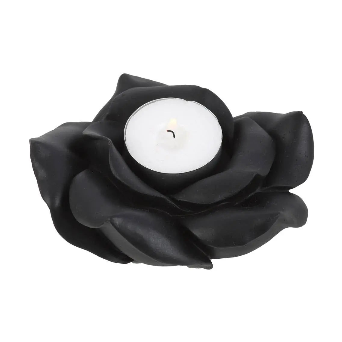 Black Rose Resin Tealight Candle Holder - Witchy wonder