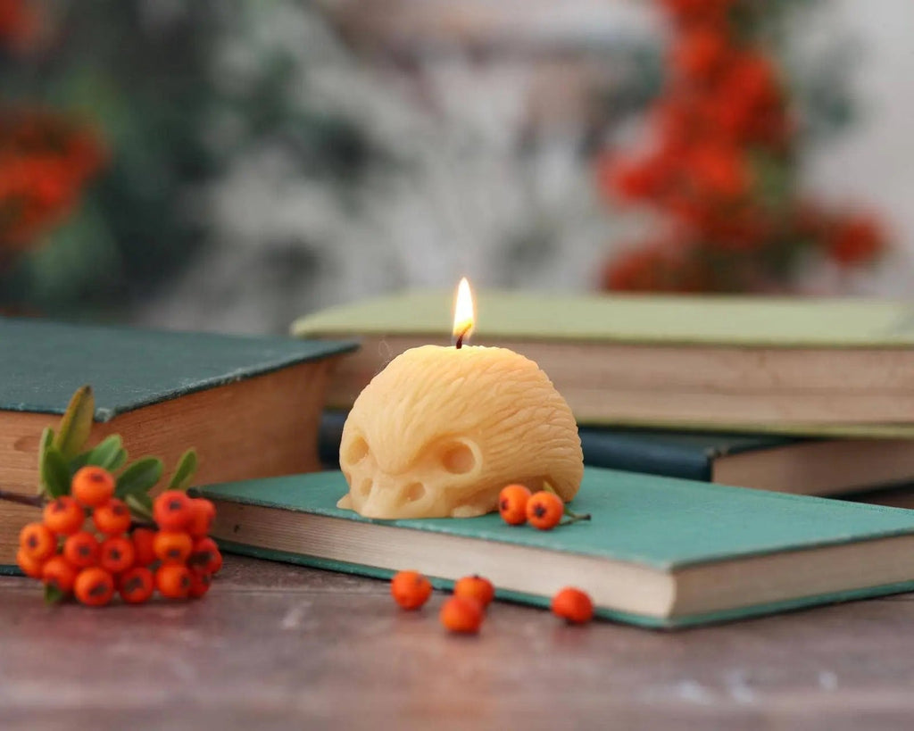 Hedgehog Candle – 100% Pure Beeswax – Handcrafted - Witchy wonder