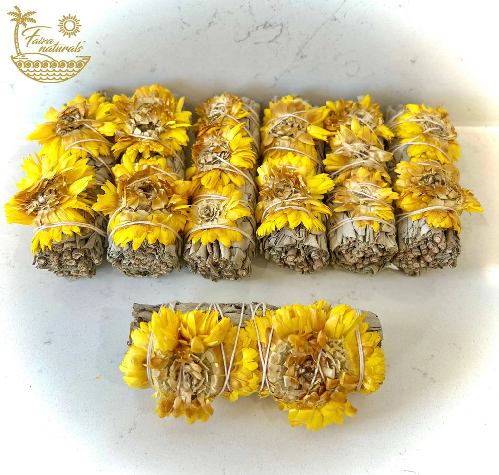 Sunflower with White Sage Bundles - Witchy wonder