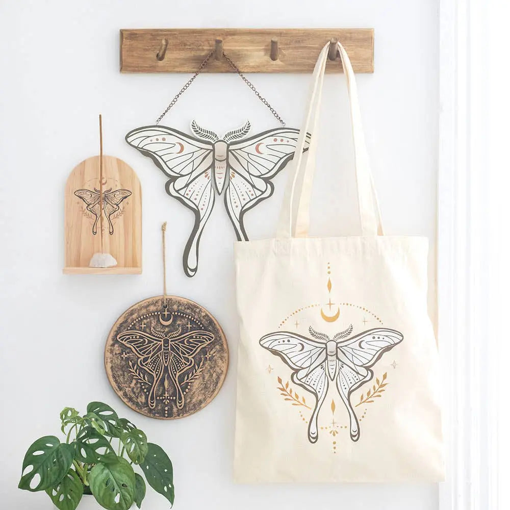 Light Luna Moth Tote Bag - Witchy wonder