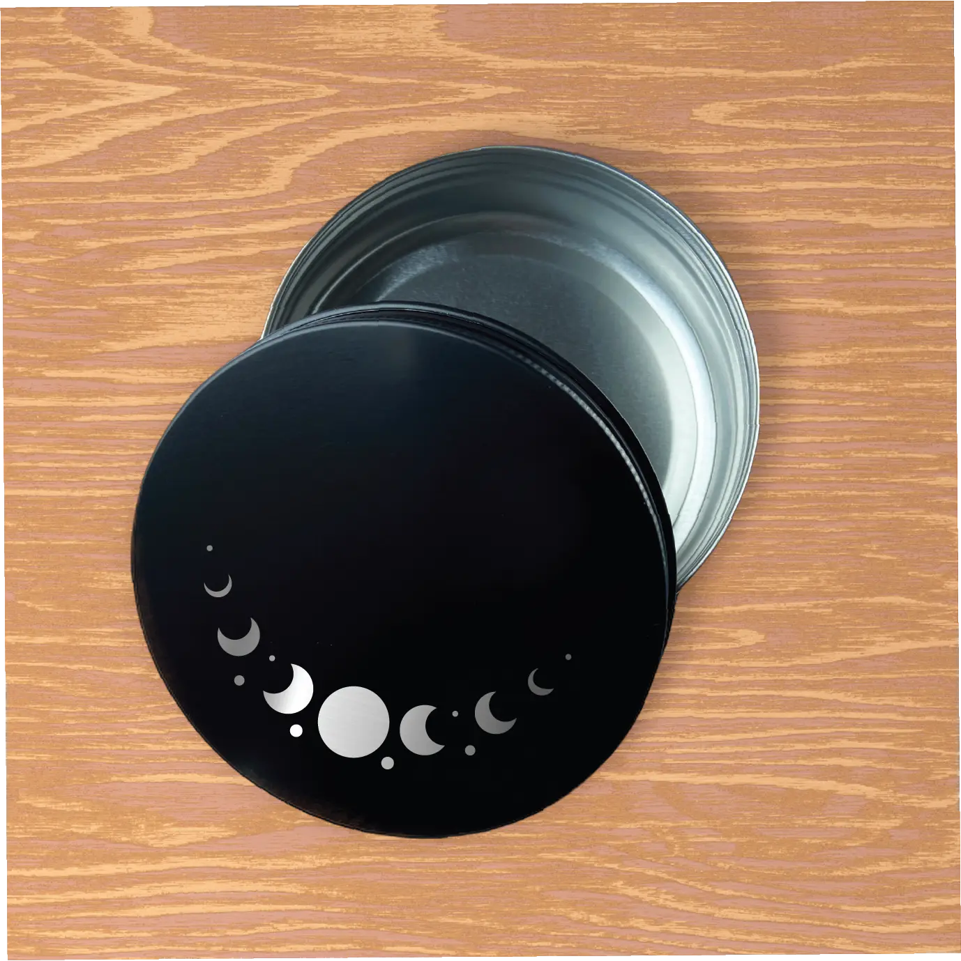 Moon phase engraved 4oz metal herb stash/storage container - Witchy wonder