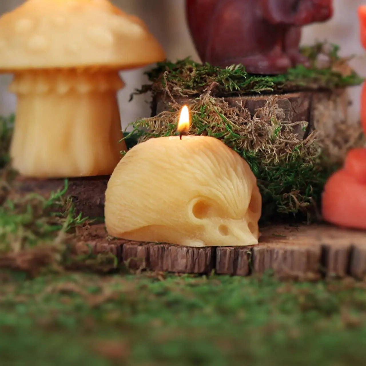 Hedgehog Candle – 100% Pure Beeswax – Handcrafted - Witchy wonder