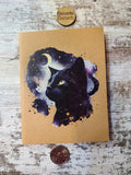 Celestial Cat Black Galaxy Kitty Journal Notebook - Witchy wonder