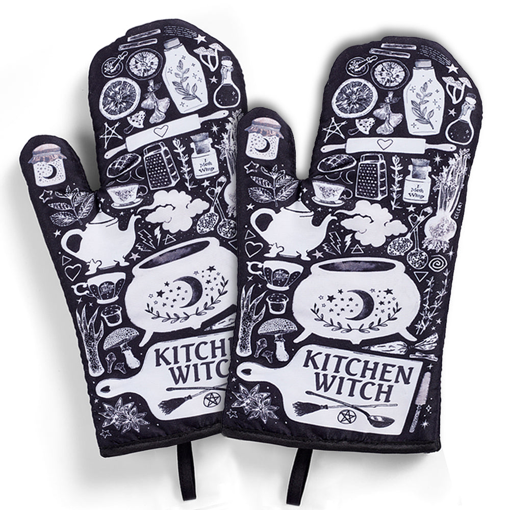 Kitchen Witch Oven Mitt Set - Witchy wonder