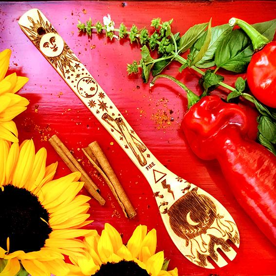 The 5 Elements Bamboo Large Kitchen Utensils Set - Witchy wonder