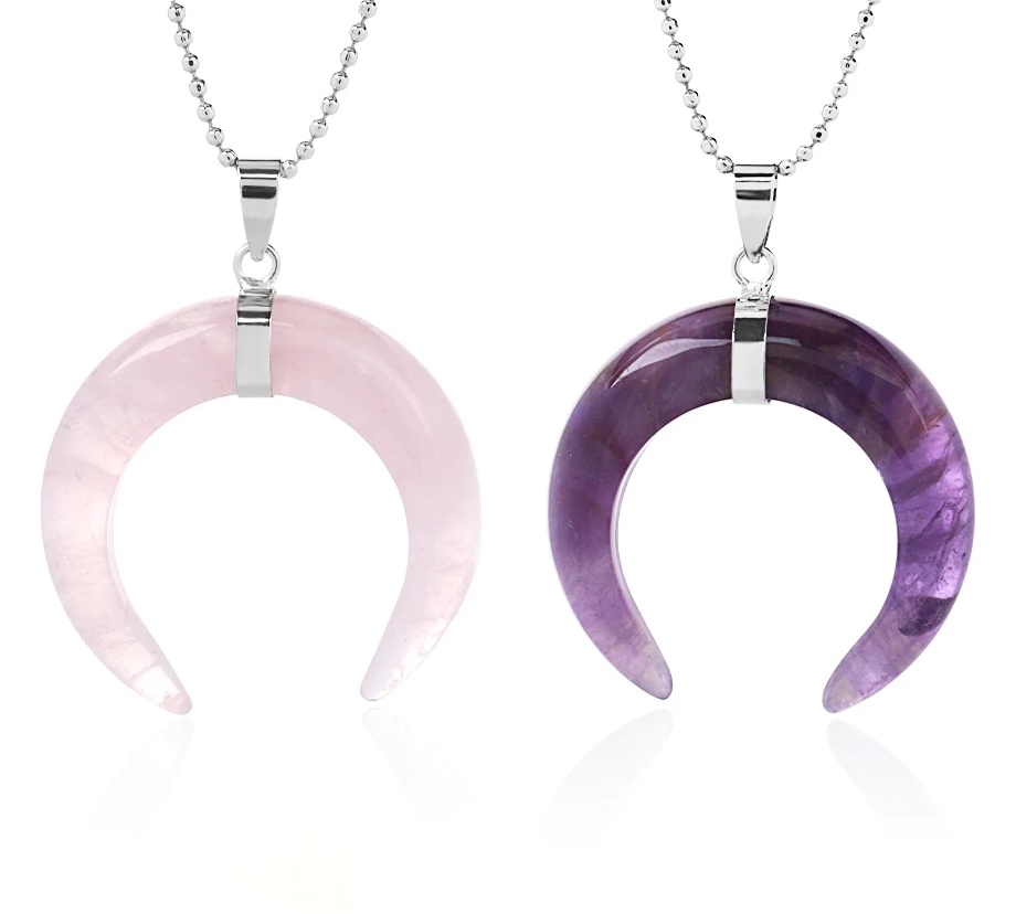 Crystal Crescent Moon Necklaces - Witchy wonder